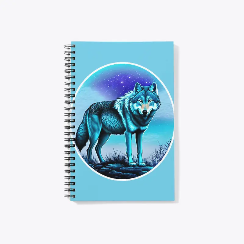 A Wild Wolf Illustrated in Blues